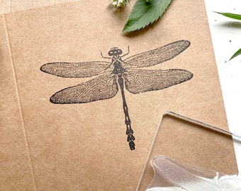 Dragonfly Rubber Stamp - Botanical - Botanical Dragonfly - Dragonfly Stamp - Rubber Stamp - Clear Stamp - Little Stamp Store