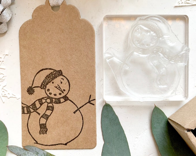 Snowman Rubber Stamp