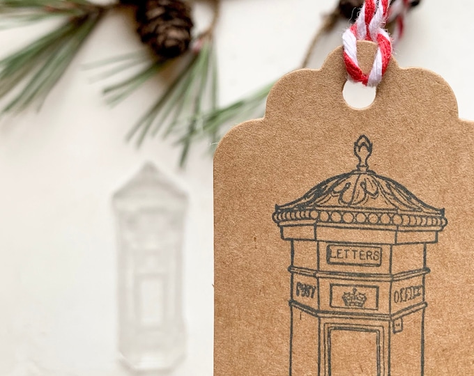 Post Box Rubber Stamp - Christmas Post