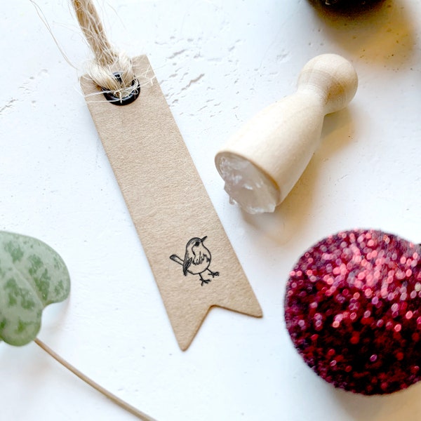 Robin Rubber Stamp - Tiny Rubber Stamp - Robin Stamp - Robin - Bird Stamp - Christmas Robin - Christmas - Little Stamp Store