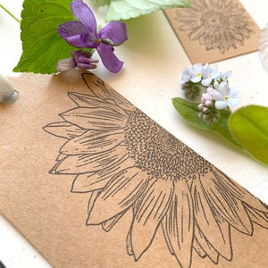 Sunflower Rubber Stamp - Sunflower Stamp - Rubber Stamp - Sunflower Head - Clear Stamp - Sticky Stamp - Little Stamp Store