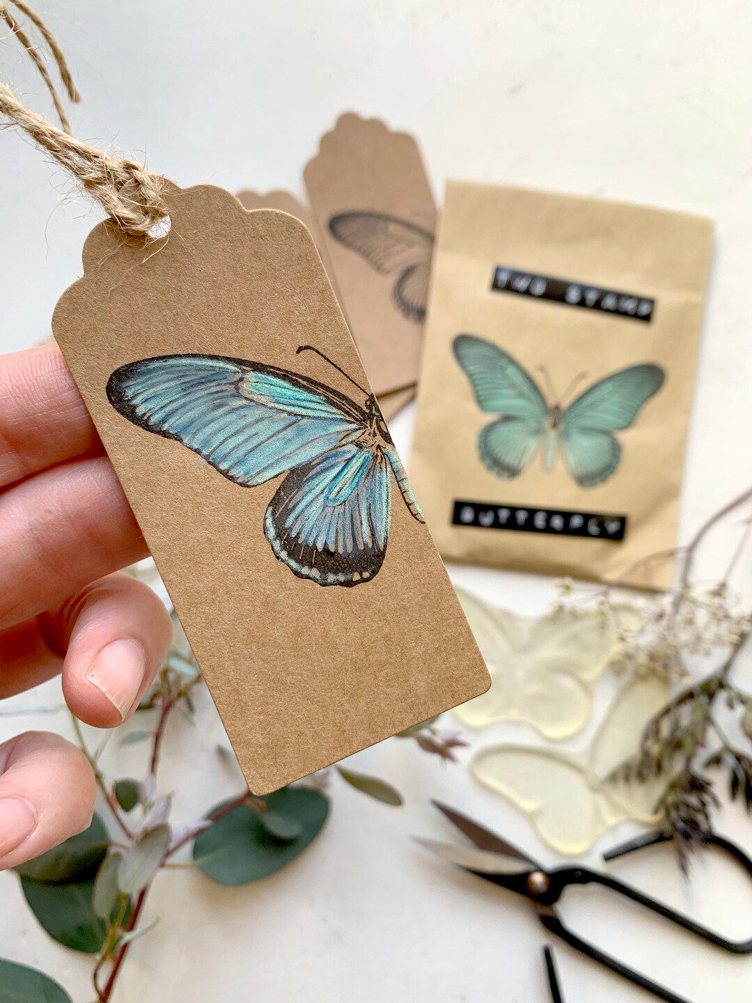 Butterfly Rubber Stamp Butterfly Set Butterfly Stamping Etsy