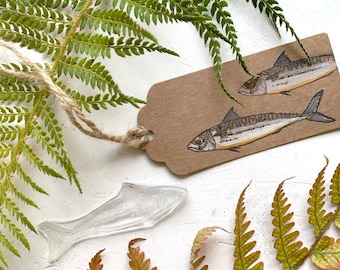 Mackerel Fish Rubber Stamp - Botanical Mackerel - Craft stamp - Herring Fish - Rubber Stamp - Little Stamp Store - Fish Stamp