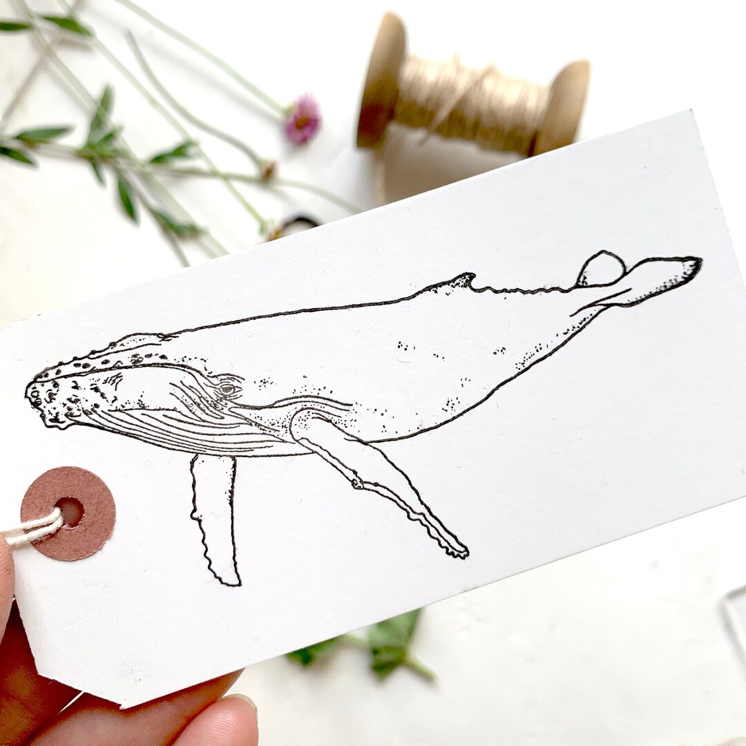 Humpback Whale Rubber Stamp - Whale - Whale Stamp - Big Whale Stamp ...
