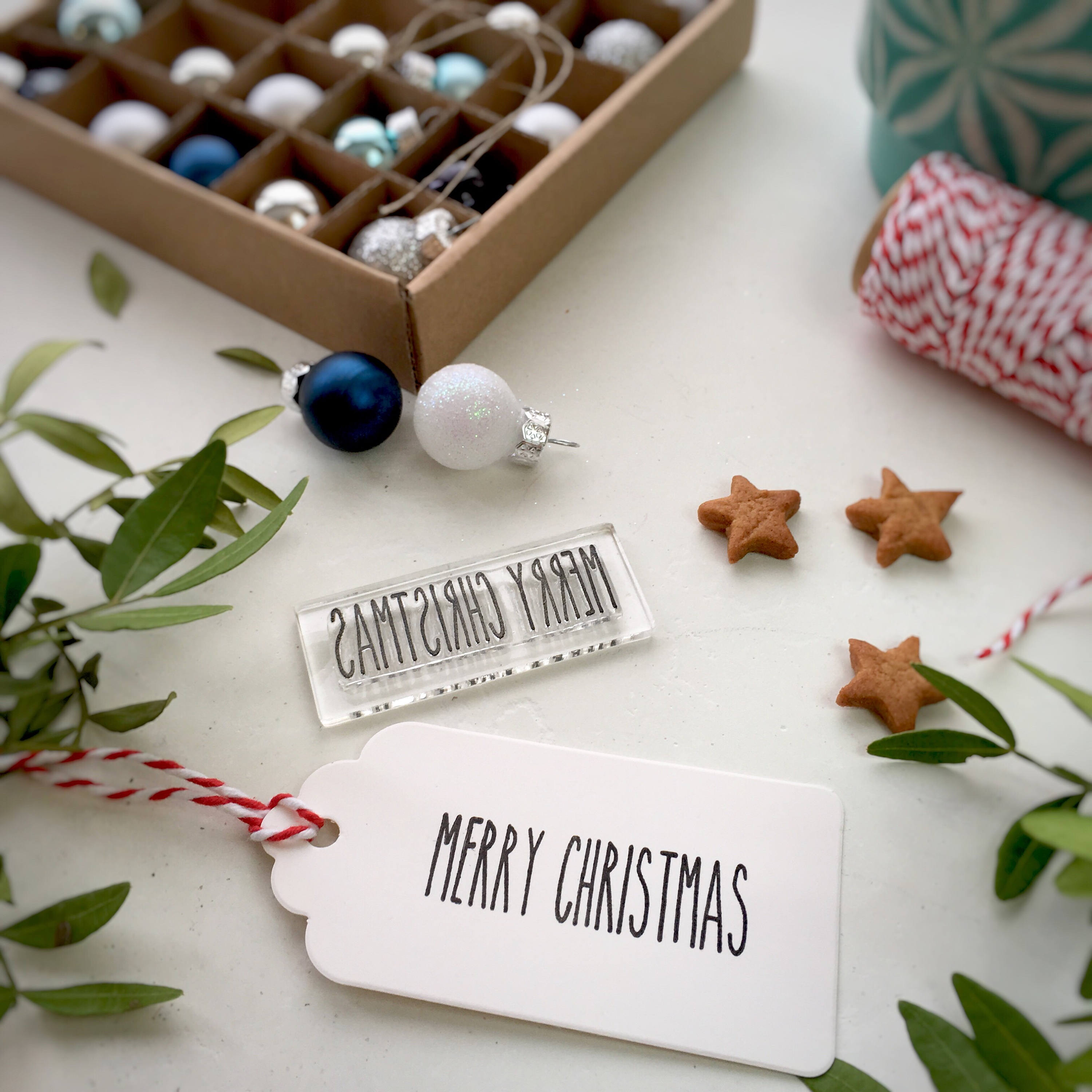 Merry Christmas Rubber Stamp Merry Christmas Stamp | Etsy