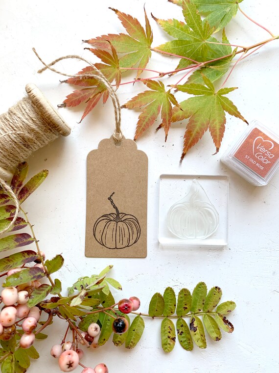 Pumpkin Stamp Pumpkin Rubber Stamp Velvet Pumpkin Autumn Etsy