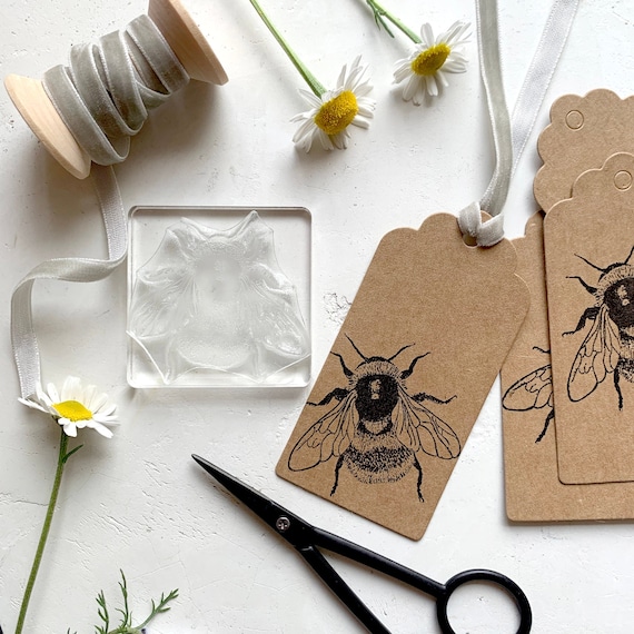 Bumblebee Rubber Stamp Fluffy Bumblebee Bee Bumble Bee Bumblebee Insect Bee  Stamp Little Stamp Store Photopolymer Stamp 