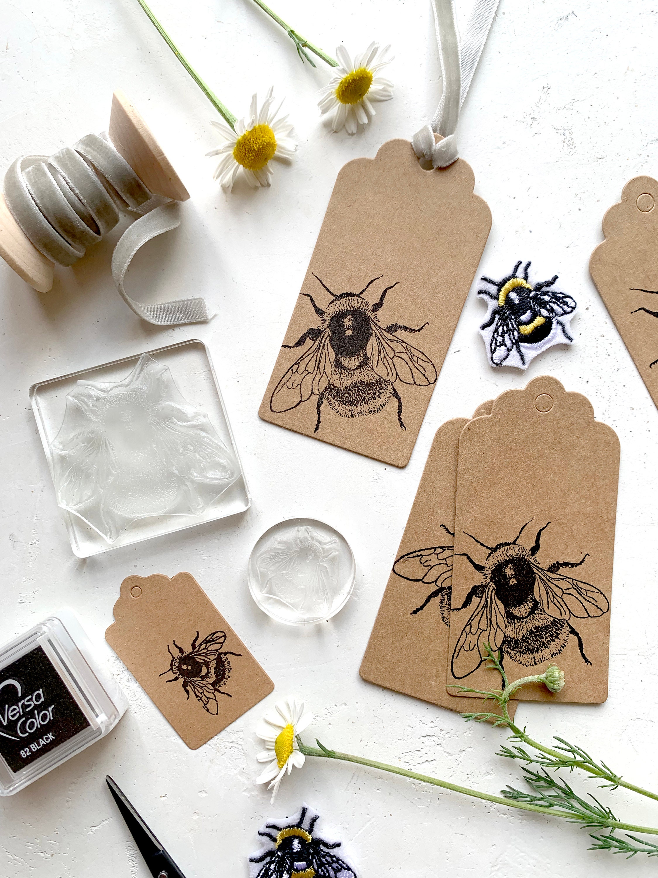 Big Bumble Bee Rubber Stamp Flying Bee Insect
