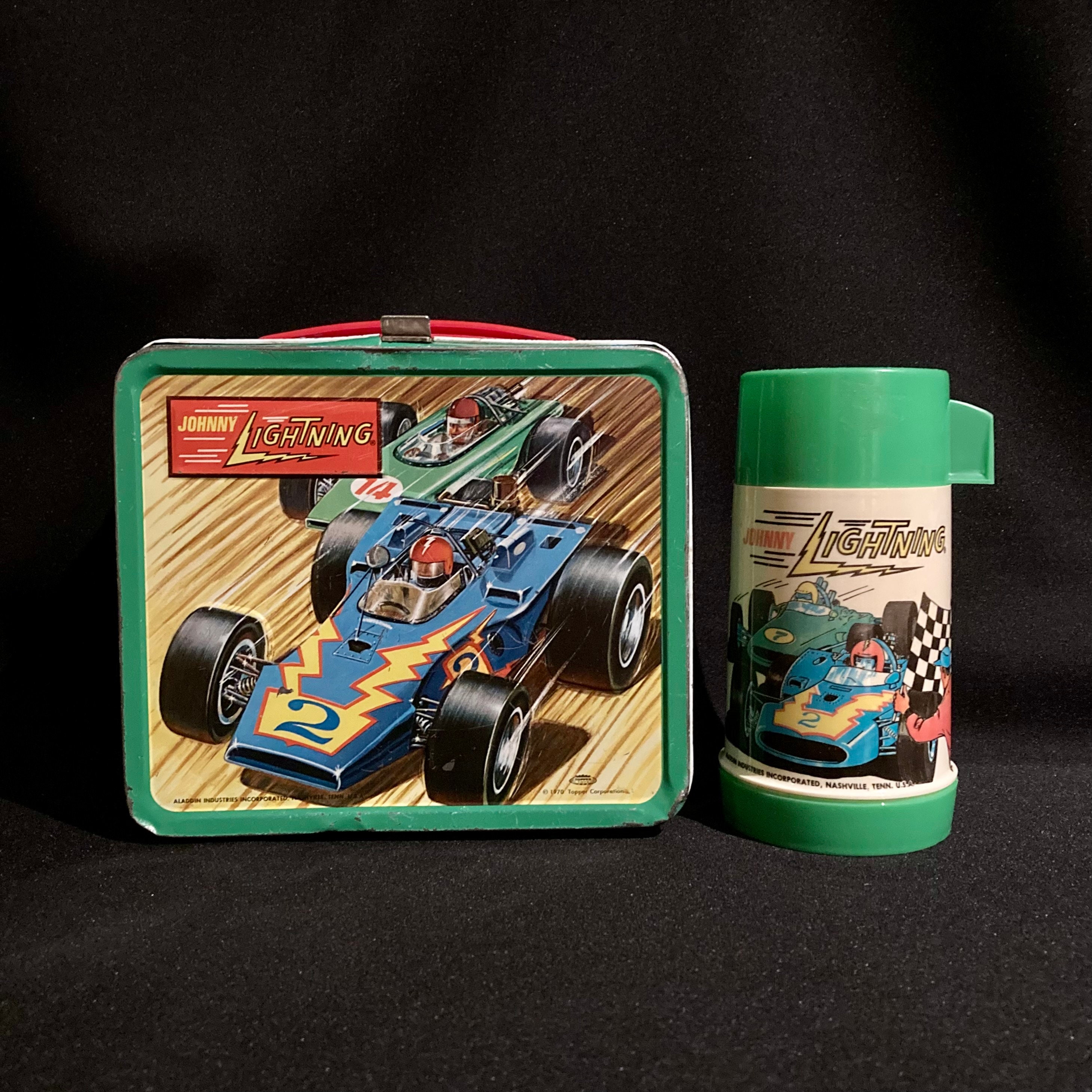 AUTO RACE THERMOS, King-seeley, Steel Bottle No. 2806, 1967, Vintage  Lunchbox, Collectible, Car or Racing Decor 