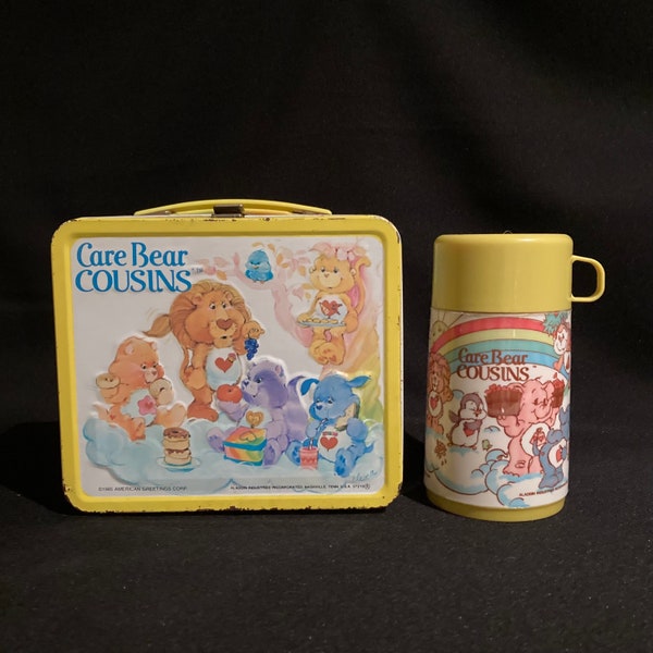 Care Bear Cousins Lunchbox with Thermos 1985 by Aladdin American Greetings Corp.