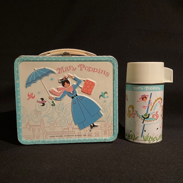 Mary Poppins Lunchbox with Thermos 1964 by Aladdin