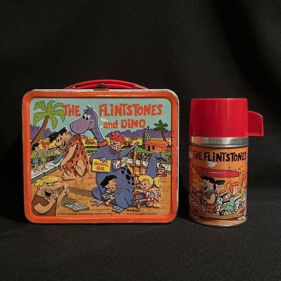 The Flintstones and Dino Lunchbox with Thermos 19… - image 1