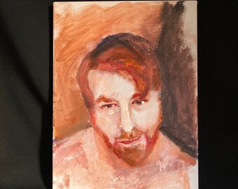 Portrait of Man with a Beard Acrylic on Canvas