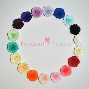 Edible Sugar Roses – 2-Inch Gumpaste Cake Toppers, Set of 3