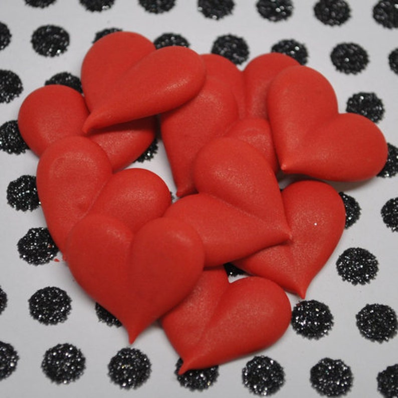 24 Royal Icing Hearts Cupcake / Cake Toppers Perfect for Etsy