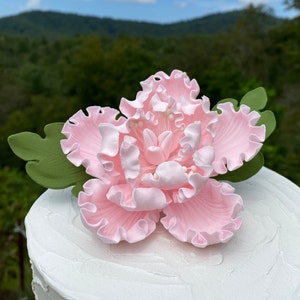Elegante fiore di zucchero di peonia - 5 &quot;Blush Pink Beautiful Cake Topper