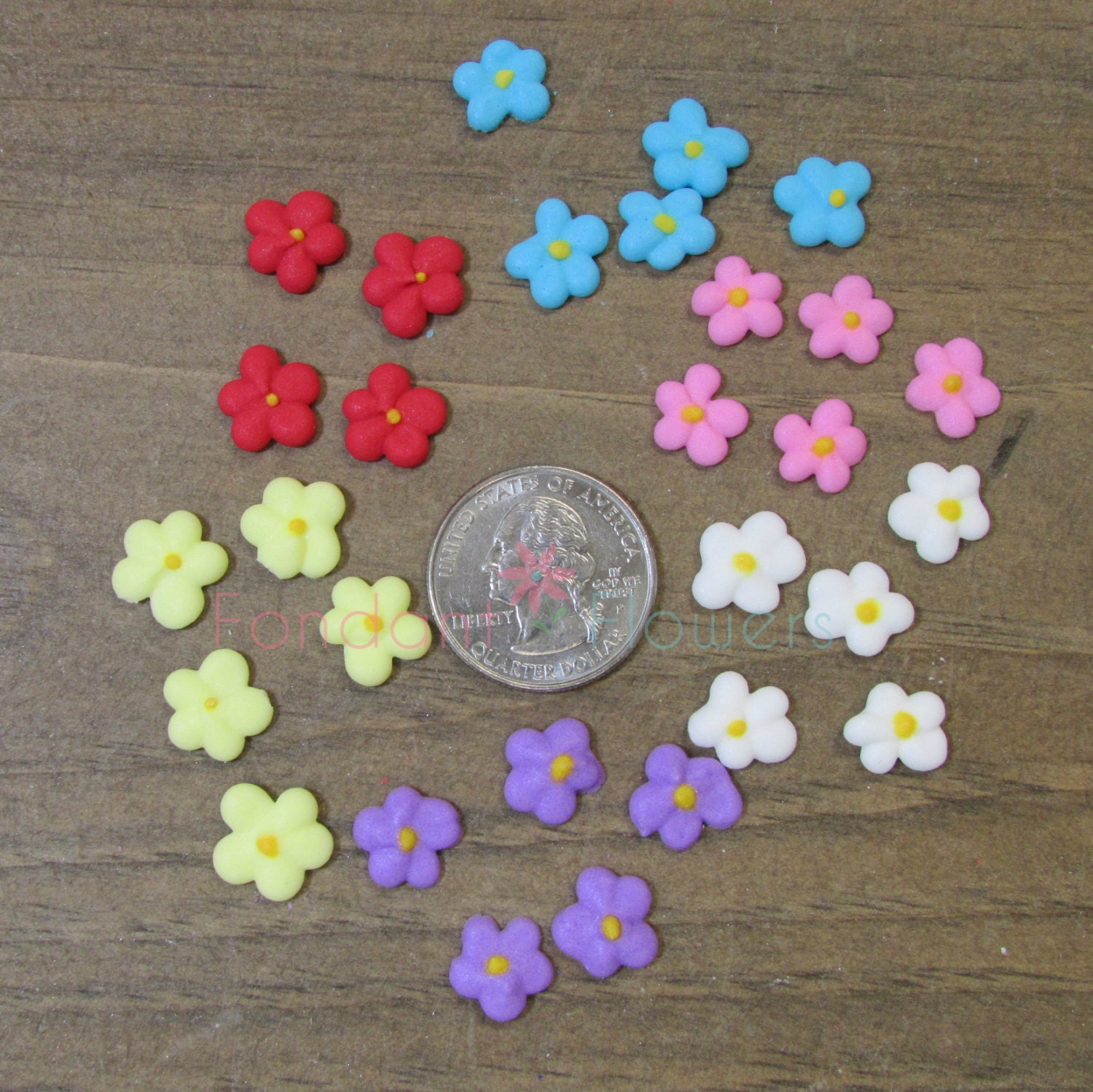100 Royal Icing MINI Drop Flowers 3/8 for Cupcakes Cake - Etsy