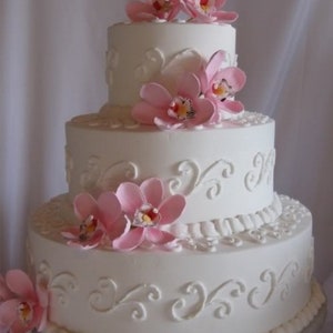 Pink Orchids - Handmade Sugar Flowers - Cake Toppers - Gumpaste