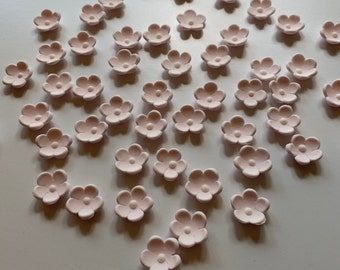 150 Edible Small Blossoms 3/4" (3/4 inch) Blush pink with white dot center - Perfect as Cupcake Toppers or Cake Decoration Blush