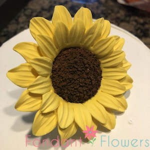 3&quot; Sunflower - Gumpaste Autumn Fall Wedding Cake Topper Sugar Flower