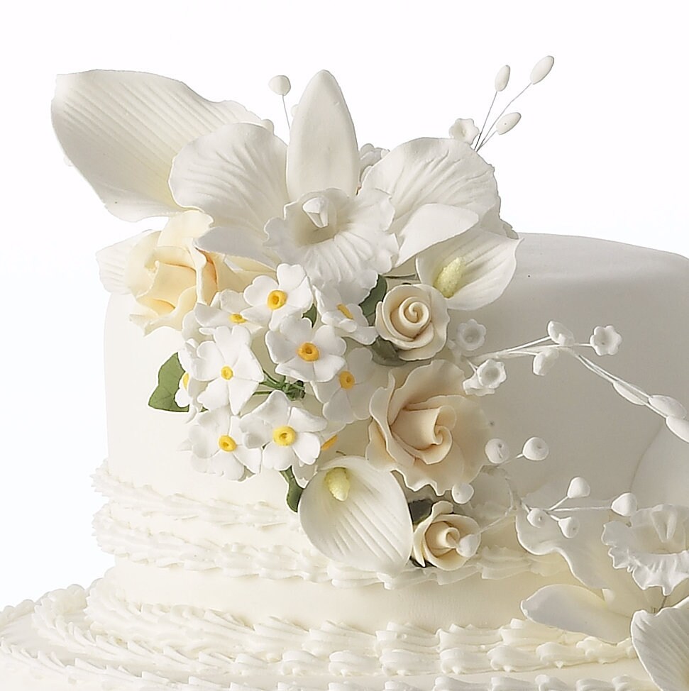 Beautiful Handmade Sugar Cattleya Orchids - Several sizes to choose from - Elegant Wedding Cake Toppers