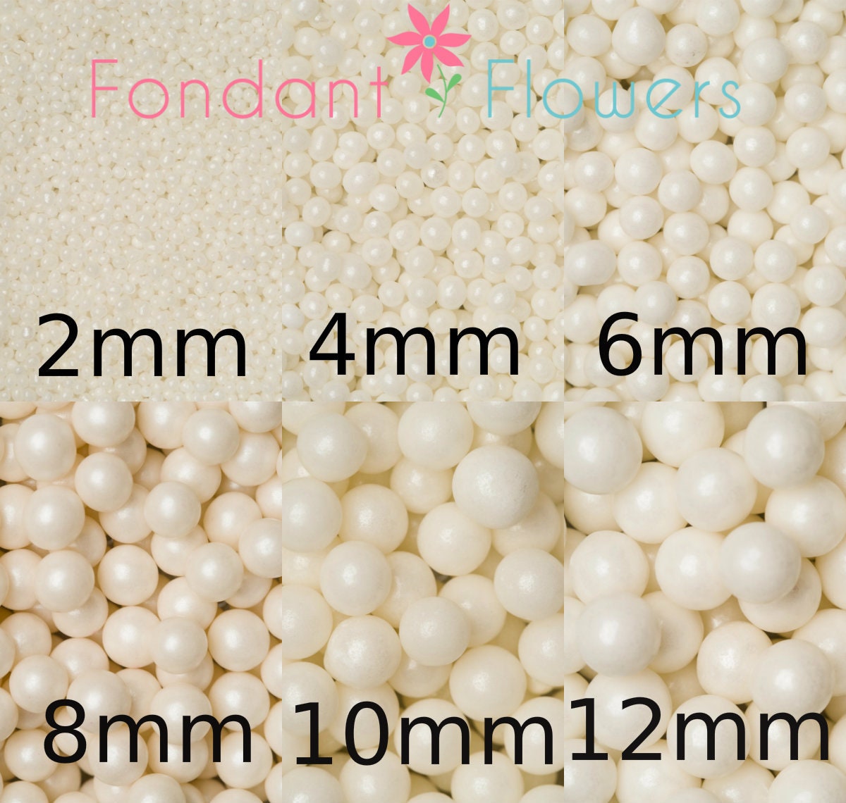 White Sugar Pearls 10mm 