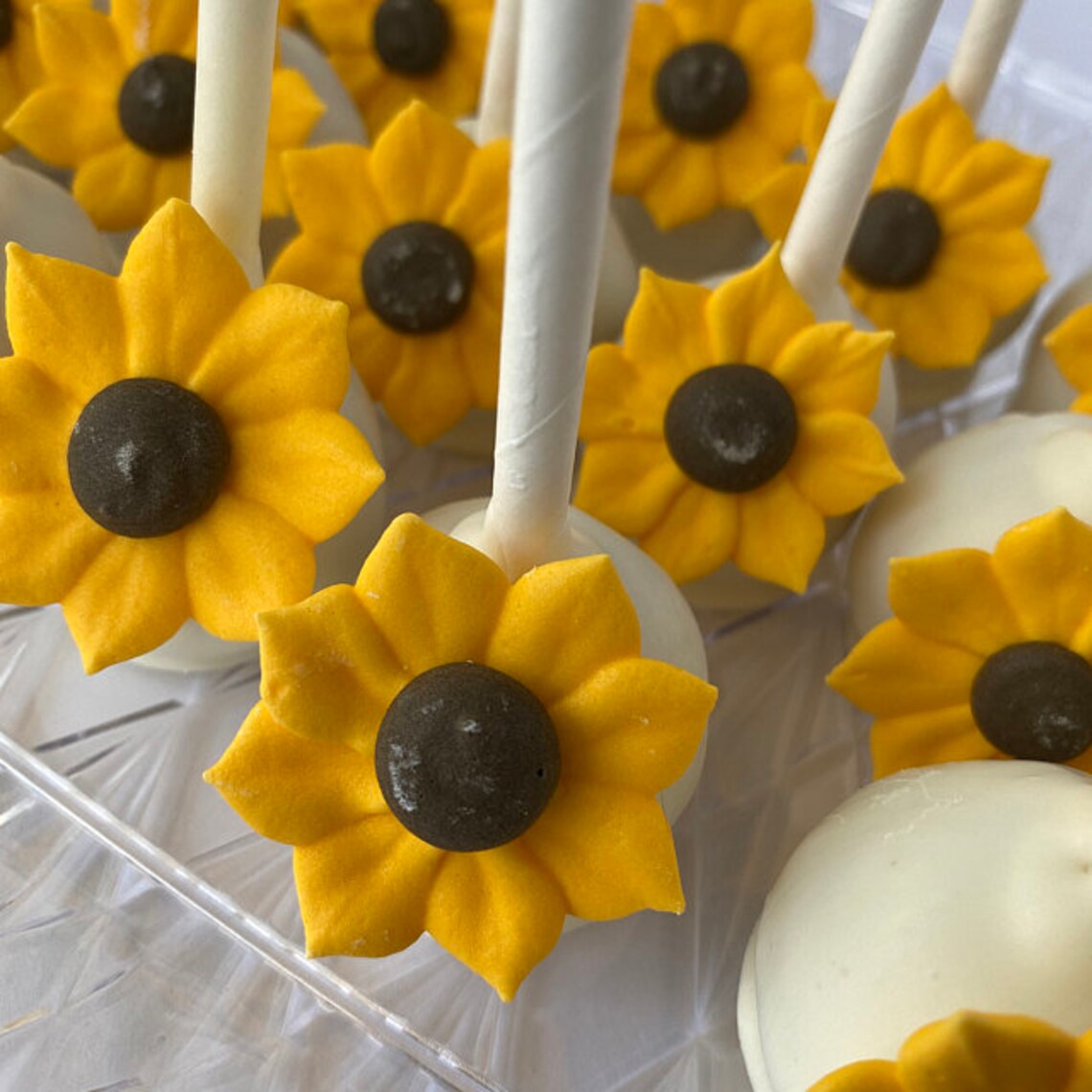 24 Royal Icing Sunflowers for cake decoration cupcake toppers Etsy