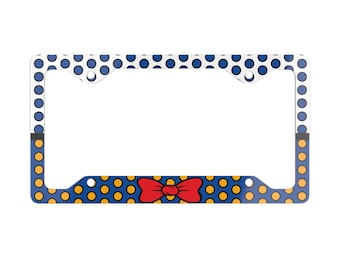 Abstract Donald License Plate Frame Thin Metal