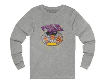 Pigs in Space Long Sleeve Adult Unisex Tee