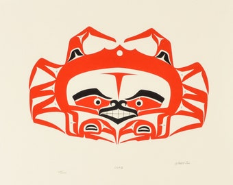 Vintage 1976 Art Thompson Northwest Coast Native Crab Print - Etsy