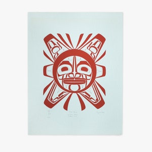 1975 Vintage Northwest Native Print The Sun by Roy Henry Vickers