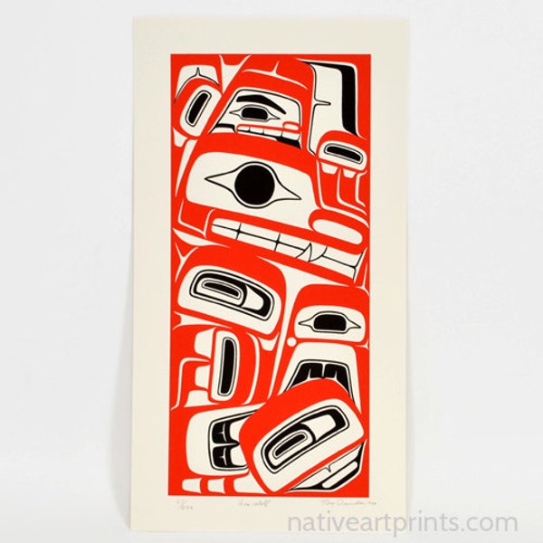 Haida Artist Reg Davidson 1980 Sea Wolf Serigraph Print Edition of 224