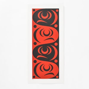 Modern Indigenous Salmon Water Waves Print by lessLIE