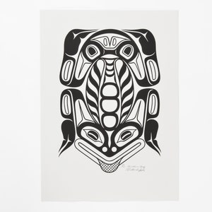 リチャード・ハントによる北西海岸原産の北部カエルの現代版画