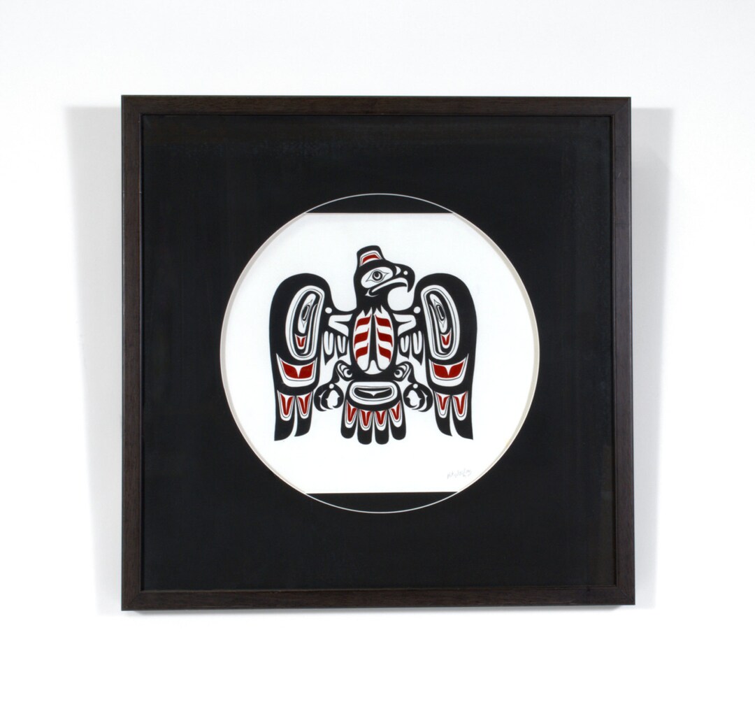 Framed Vintage Northwest Coast Native Haida Eagle Print Signed Numbered ...