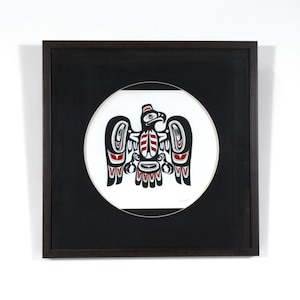 Framed Vintage Northwest Coast Native Haida Eagle Print Signed Numbered From 1991