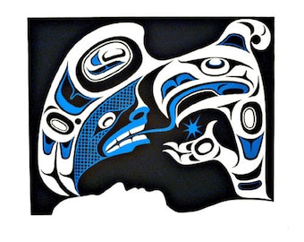 Vintage 1995 Don Yeomans Haida Dream Traveller Serigrafitryck