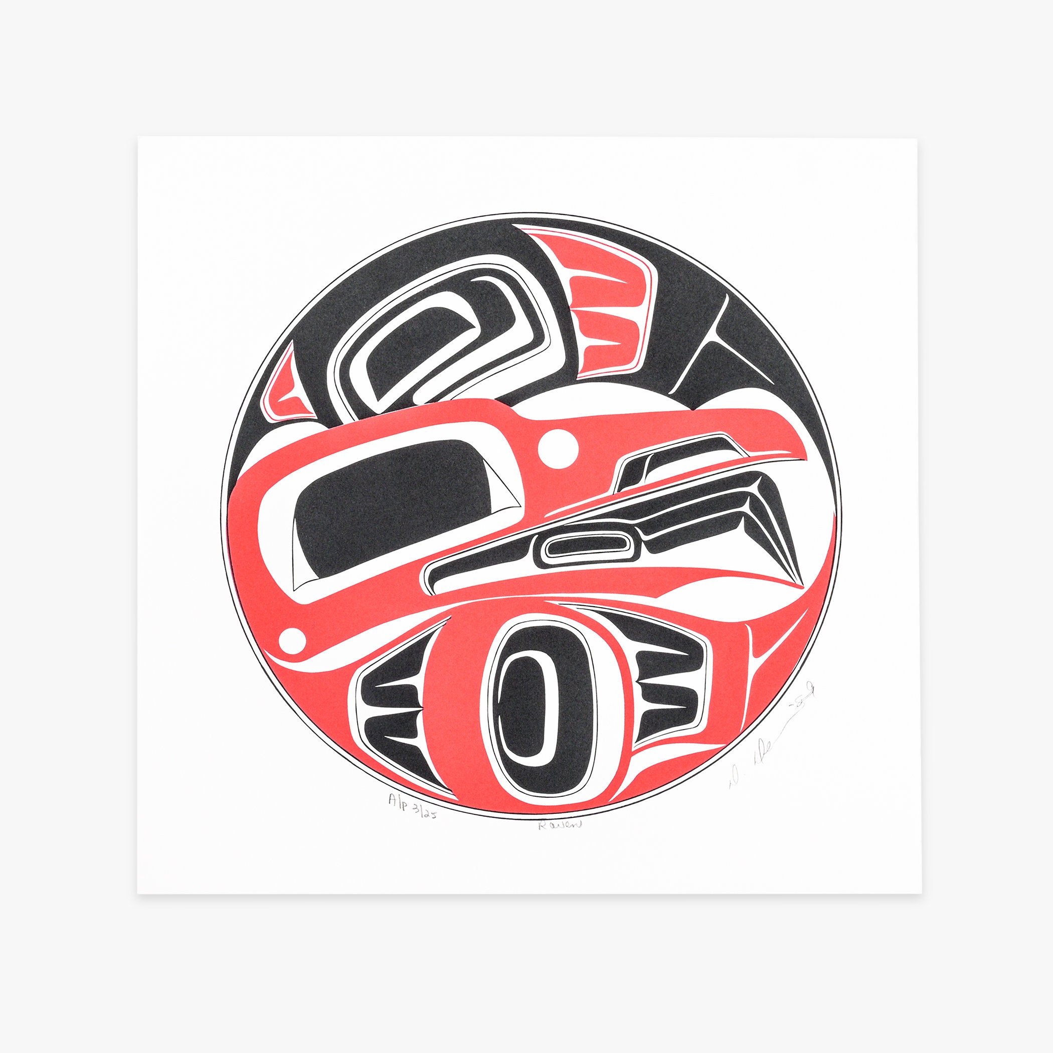 1989 Vintage Northwest Native Print Raven by Danny Dennis