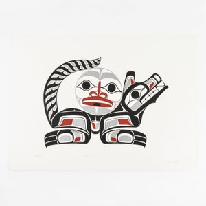 Wolf and Moon Northwest Coast Indigenous Print by Ben Houstie