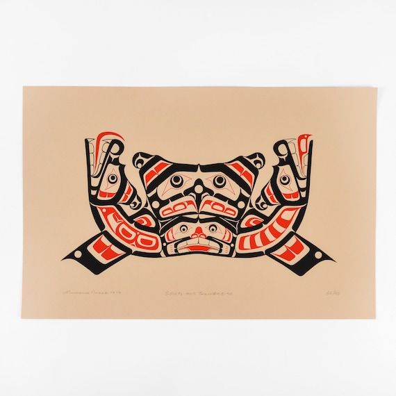 Vintage 1979 Northwest Coast Native Thunderbird Print by Larry