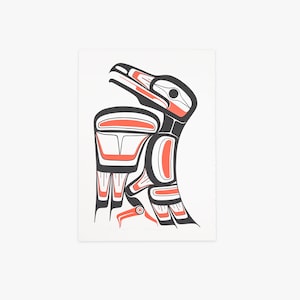 Vintage 1989 Northwest Coast Native Print Raven by Ben Houstie