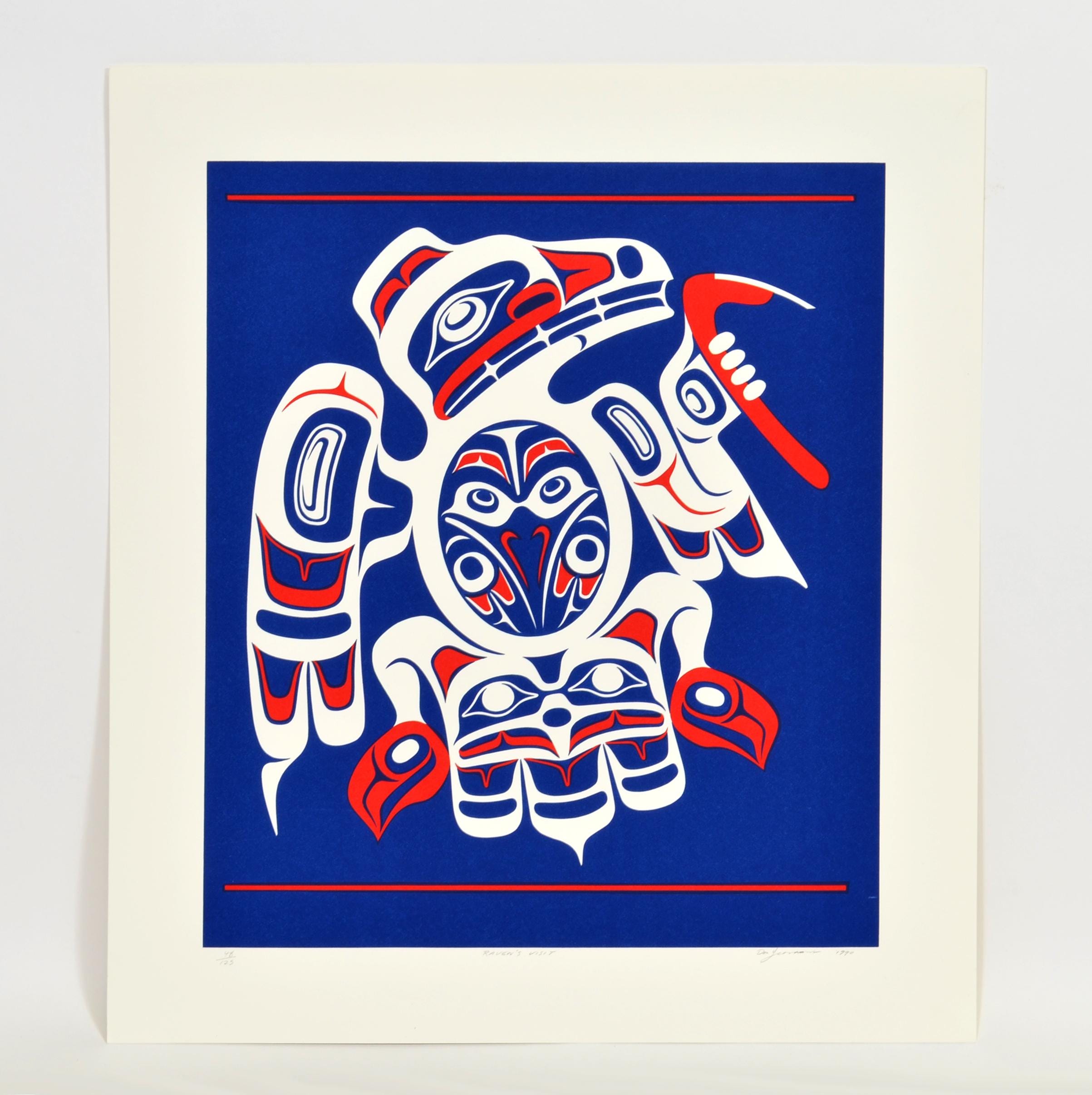 Vintage 1990 Don Yeomans Raven's Visit Ltd Edition Print 20 "x 17" signiert Nordwestküste