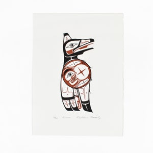 Vintage 1991 Native Raven and Moon Ltd Edition Print by Stephanie Kewistep
