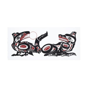Northwest Coast Indigenous Crow and Wolf Limited Edition Print by Richard Shorty