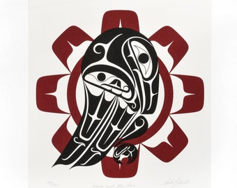 Northwest Coast Native Raven and Sun Limited Edition Print
