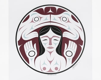 Modern 2022 Northwest Native Women Whorls Wisdom Print by Dylan Thomas