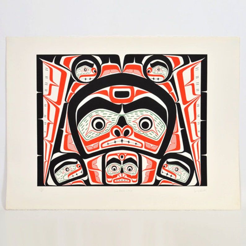 1980 Jerry Smith Sea Bear Limited Edition Print Northwest Coast Native Art 22 x 30 Super Rare