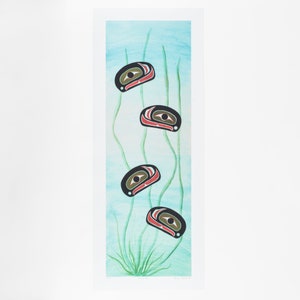 Modern 2021 Northwest Coast Native Four Salmon Eggs Print by Cheryl Wadhams