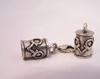 Antiqued Silver Snaffle Bit Design End Cap Set