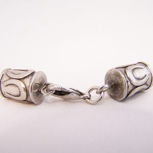 Antiqued Silver Horse Shoe Design End Cap Set for Horse Hair Bracelets Necklaces Leather Cord image 1